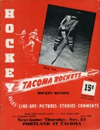 1949-50 Tacoma Rockets game program