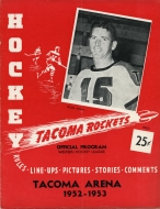 1952-53 Tacoma Rockets game program