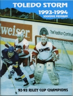 1993-94 Toledo Storm game program