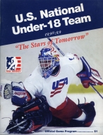 1998-99 U.S. National Under-18 Team game program