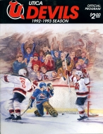 1992-93 Utica Devils game program