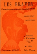 1951-52 Valleyfield Braves game program