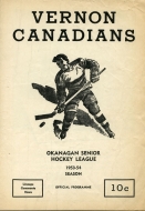1953-54 Vernon Canadians game program
