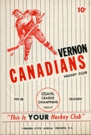 1957-58 Vernon Canadians game program