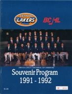 1991-92 Vernon Lakers game program