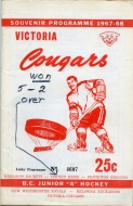 1967-68 Victoria Cougars game program