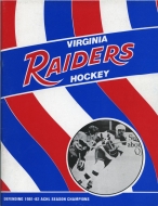 1982-83 Virginia Raiders game program