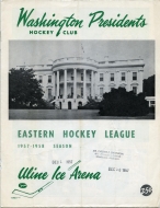 1957-58 Washington Presidents game program