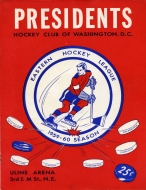 1959-60 Washington Presidents game program