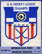 1968-69 Waterloo Black Hawks game program