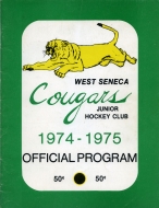1974-75 West Seneca Cougars game program