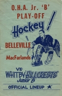 1960-61 Whitby Hillcrests game program