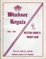 1983-84 Windsor Royals game program