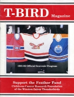1991-92 Winston-Salem Thunderbirds game program