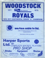 1977-78 Woodstock Royals game program
