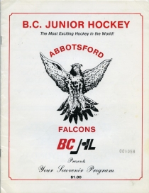 Abbotsford Falcons 1986-87 game program