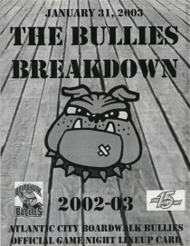 Atlantic City Boardwalk Bullies 2002-03 game program
