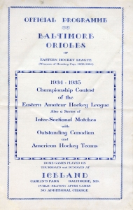 Baltimore Orioles 1934-35 game program