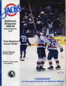 Baltimore Skipjacks 1988-89 game program