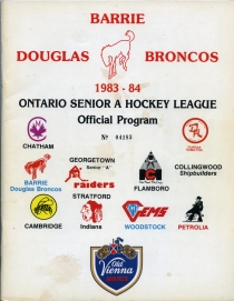 Barrie Broncos 1983-84 game program