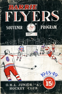 Barrie Flyers 1948-49 game program