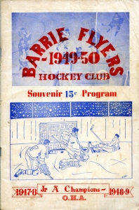 Barrie Flyers 1949-50 game program