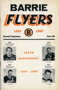 Barrie Flyers 1955-56 game program