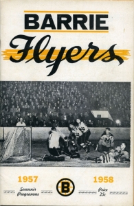 Barrie Flyers 1957-58 game program