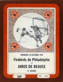Beauce Jaros 1976-77 game program