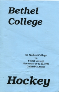Bethel College 1993-94 game program