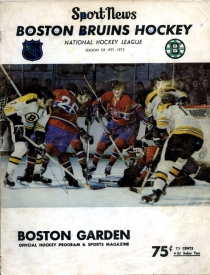 Boston Bruins 1971-72 game program
