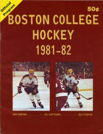 Boston College 1981-82 game program