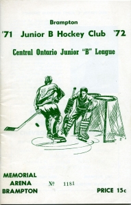 Brampton Juniors 1971-72 game program