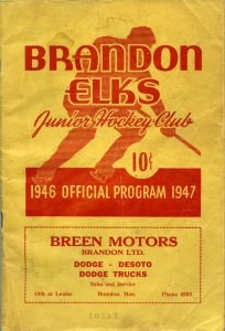 Brandon Elks 1946-47 game program