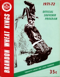 Brandon Wheat Kings 1971-72 game program