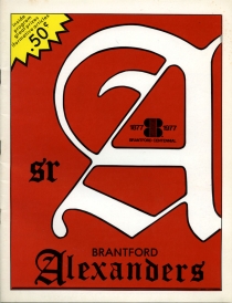 Brantford Alexanders 1976-77 game program