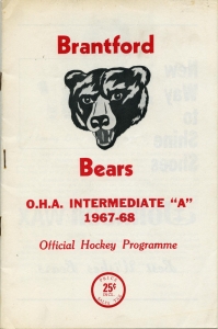 Brantford Bears 1967-68 game program