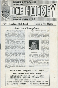 Brighton Tigers 1963-64 game program
