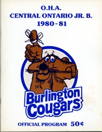 Burlington Cougars 1980-81 game program