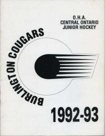 Burlington Cougars 1992-93 game program