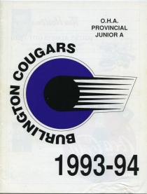 Burlington Cougars 1993-94 game program