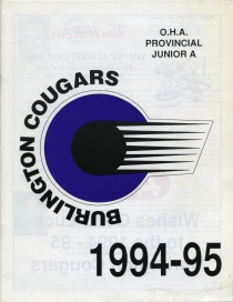 Burlington Cougars 1994-95 game program
