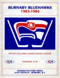 Burnaby Bluehawks 1983-84 game program