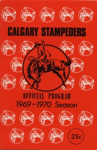 Calgary Stampeders 1969-70 game program