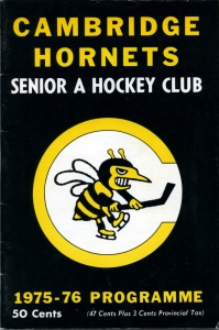 Cambridge Hornets 1975-76 game program