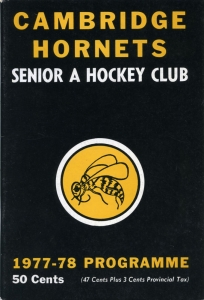 Cambridge Hornets 1977-78 game program