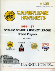 Cambridge Hornets 1986-87 game program