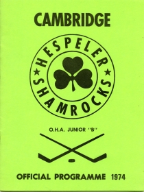 Hespeler Shamrocks 1973-74 game program
