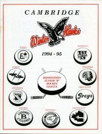 Cambridge Winterhawks 1994-95 game program