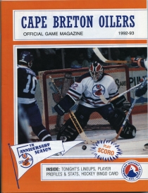 Cape Breton Oilers 1992-93 game program